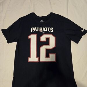 Nike Dri-Fit TOM BRADY #12 New England Patriots NFL T-Shirt Men's XL Blue NFL
